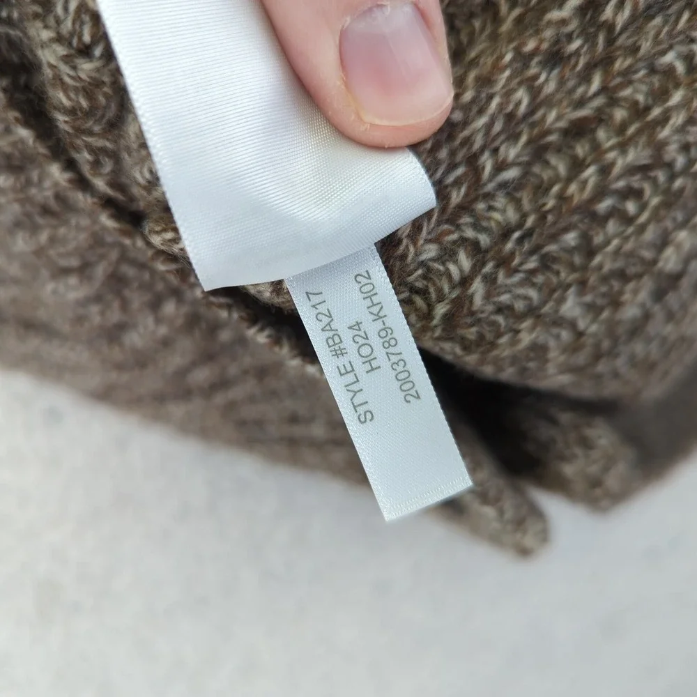 J. Crew Rugged Merino Wool Blend Shawl Collar Cardigan Sweater Men's Small Brown